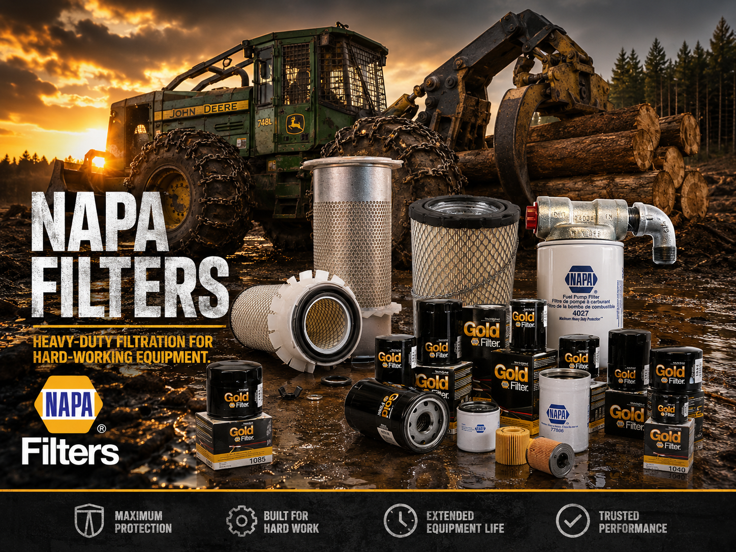 NAPA filters for heavy-duty logging equipment