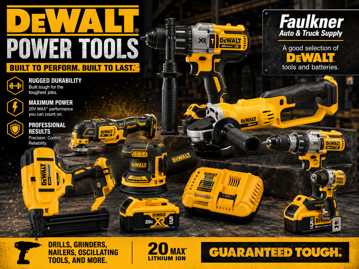 DeWALT tools at Faulkner Auto